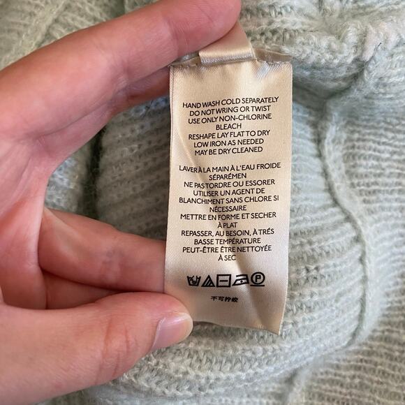 Free People Autumn Sky Cloud Combo‎ Striped Sweater Womens Size S Green Cream - Picture 6 of 7